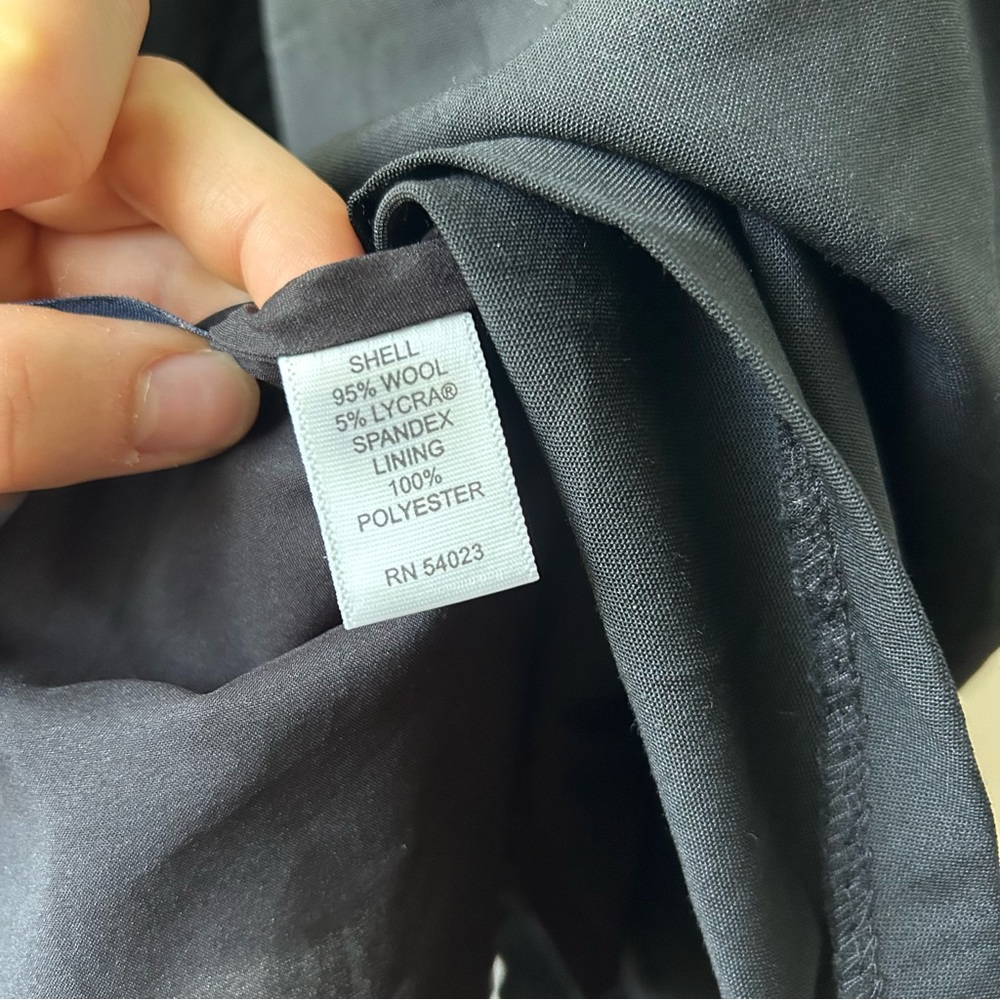 Banana Republic Wool Midi A-line Swing Black Dress Sleeveless Classic LBD 6 S - Picture 9 of 11